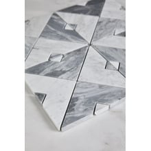 Samira White & Carrara Grey Marble Mosaic Tile